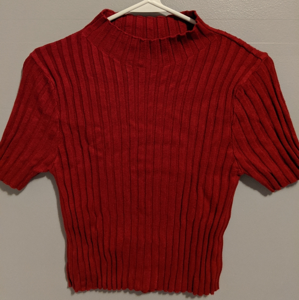 Forever 21 - Red Short Sleeve Turtle Neck